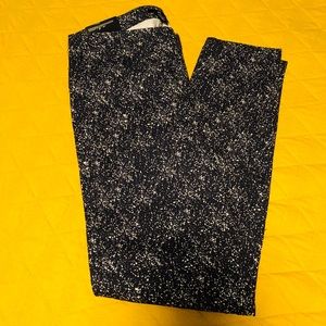 H&M Black Skinny Pants with Blue & White Dots
